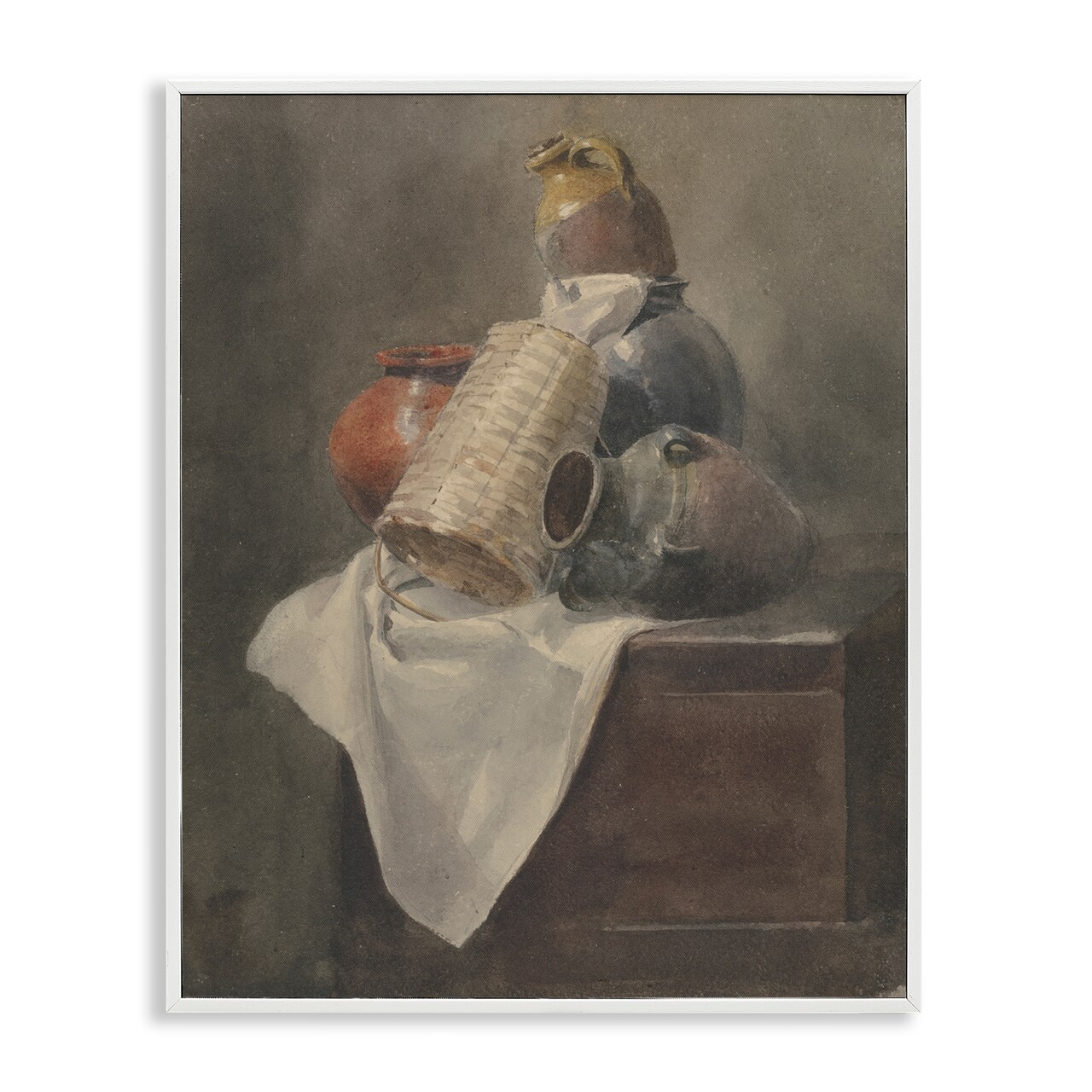 Stupell Industries Muted Vases Still Life Framed Giclee Wall Art Design by Peter Dewint